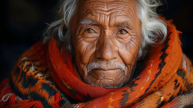 Foto es una foto realista de un anciano con una sonrisa calidez en sus ojos y sabiduría en su edad la expresión en su rostro transmite calidez y sabedoría a medida que envejece