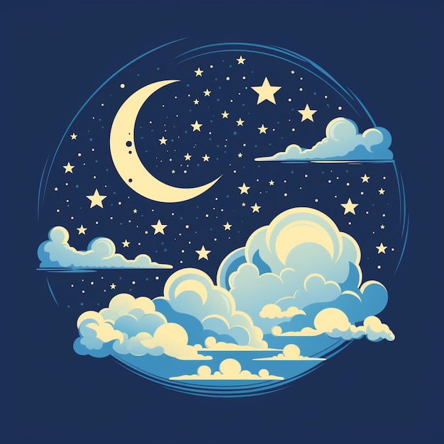 Es gibt ein Bild eines Nachthimmels mit Wolken und Sternen generative ai