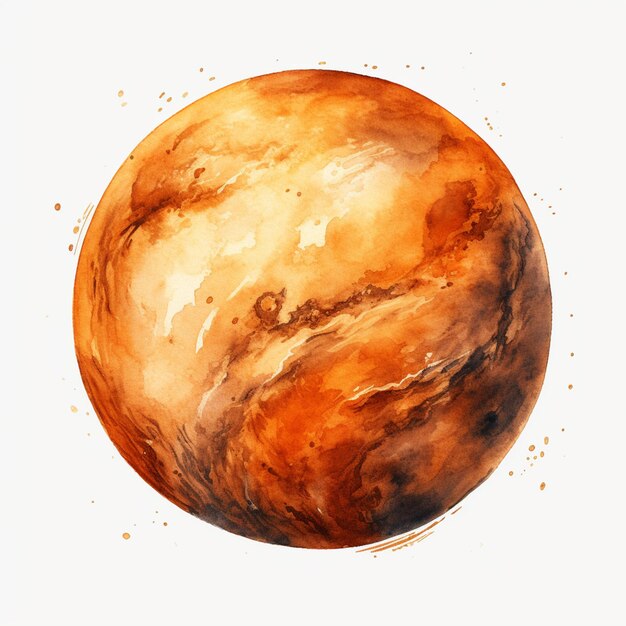 Foto es gibt ein bild eines planeten mit einer sehr großen menge an aquarell generative ai