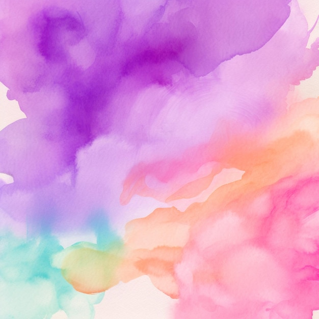 Es gibt ein Gemälde einer bunten Wolke von Aquarellen generative ai