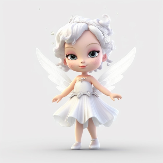 Es gibt ein kleines Mädchen mit einem weißen Kleid und einem generativen Ai