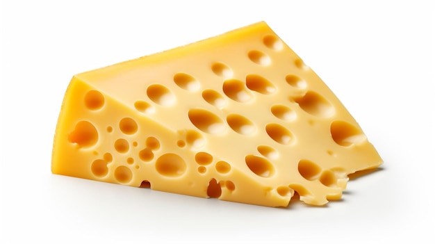 Es gibt ein Stück Käse, das in Stücke geschnitten wurde.