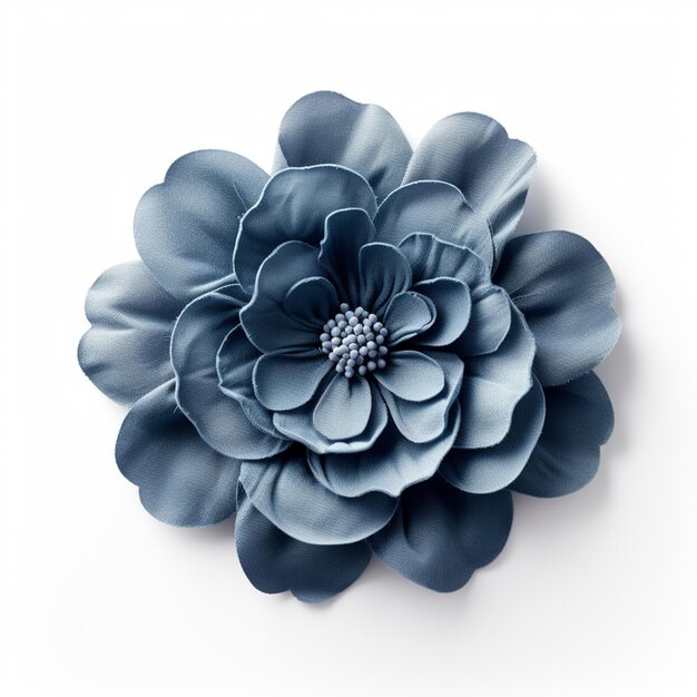 Es gibt eine blaue Blume auf einer weißen Oberfläche generative ai