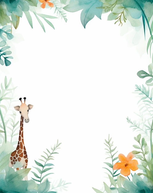 Foto es gibt eine giraffe, die in der mitte eines dschungels steht.
