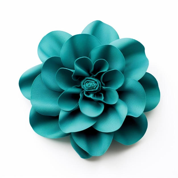 Es gibt eine große blaue Blume auf einer weißen Oberfläche generative ai