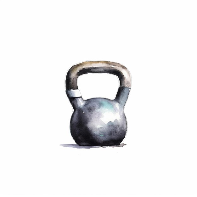 Foto es gibt eine kettlebell, die auf einer weißen oberfläche sitzt.