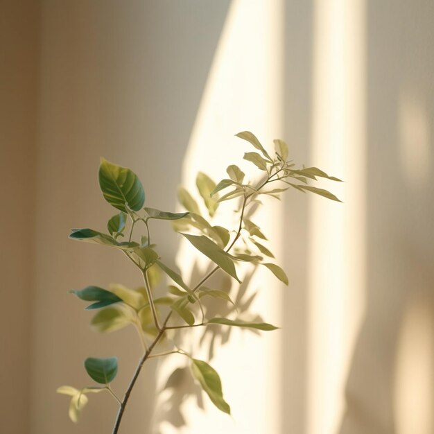 Es gibt eine kleine Pflanze in einer Vase auf einem Tisch generativ ai