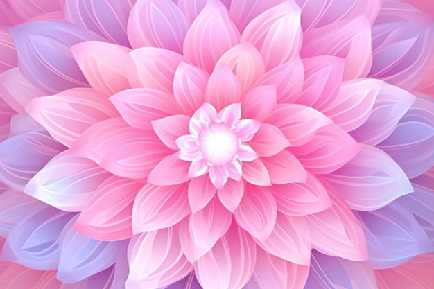 Es gibt eine rosa Blume mit blauen Blütenblättern auf einem rosa Hintergrund