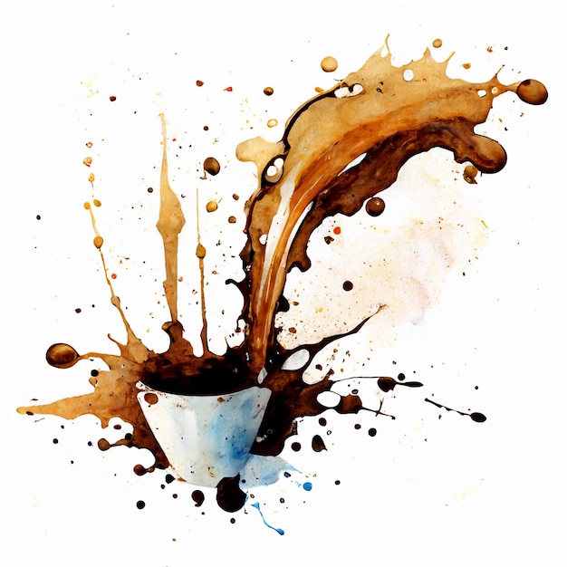 Es gibt eine Tasse Kaffee mit einem Spritz Kaffee darauf generative ai