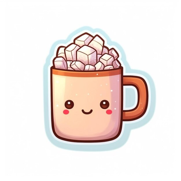 Es gibt eine Tasse Kaffee mit Marshmallows darin generative ai