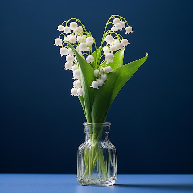 Es gibt eine Vase mit einem Bündel Blumen darin.