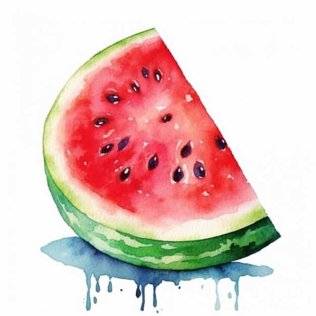 Es gibt eine Wassermelone, die auf dem Boden sitzt.