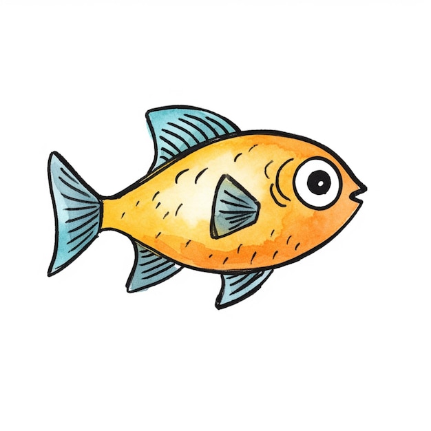Es gibt eine Zeichnung eines Fisches mit großen Augen generative ai