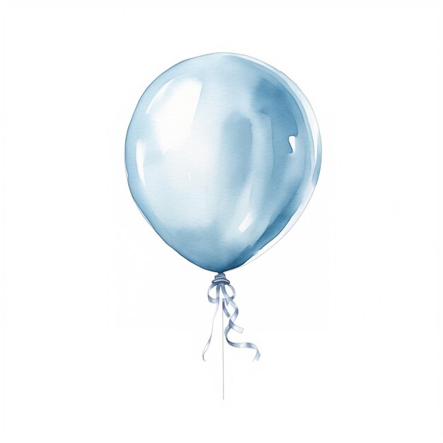 es gibt einen blauen Ballon mit einem weißen Band generativ ai