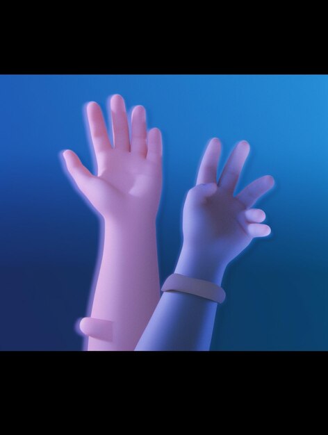 Es gibt einen rosa Handschuh, der auf einer Mannequin Hand generative ai