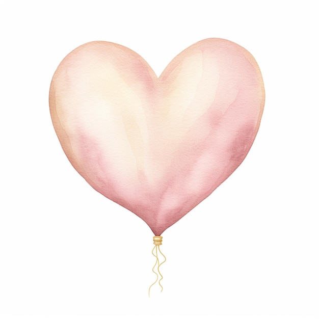 Foto es gibt einen rosa herzförmigen ballon mit einer angeschlossenen schnur.
