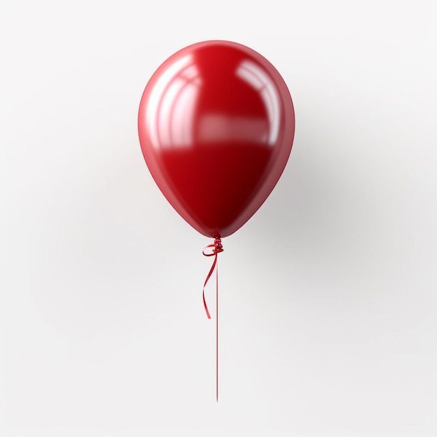 Es gibt einen roten Ballon, an dem eine Schnur befestigt ist, generative KI