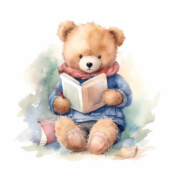 Es gibt einen Teddybären, der ein Buch mit generativer KI liest