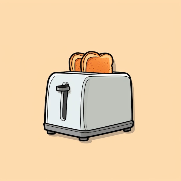 Foto es gibt einen toaster mit toast darauf und eine scheibe brot auf der generativen ki des toasters