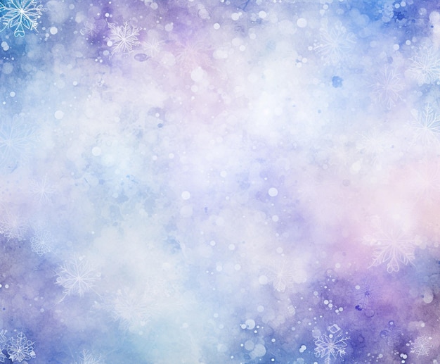 Foto es gibt schneeflocken und schneeflockchen auf einem blauen und lila hintergrund generative ai