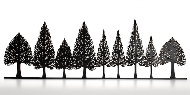 Es gibt viele Bäume, die aus generativer KI aus Papier geschnitten werden