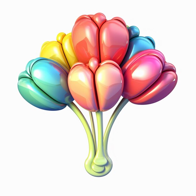 Es gibt viele Ballons, die wie Herzen geformt sind. Generative KI