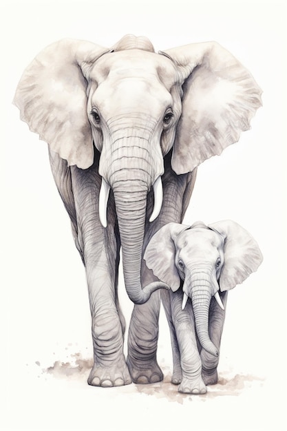 Es gibt zwei Elefanten, die nebeneinander stehen, generative KI
