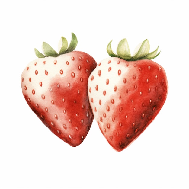 Foto es gibt zwei erdbeeren, die nebeneinander generativ ai