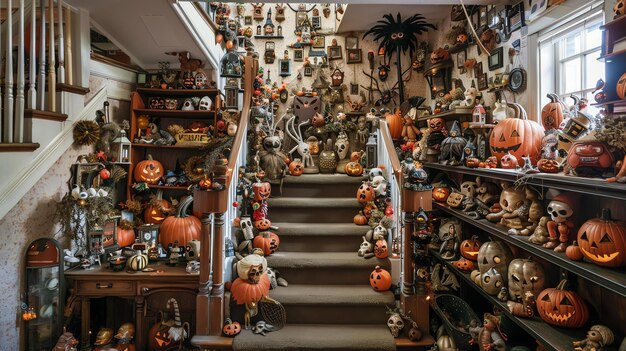 Foto esta es una habitación espeluznante y fantasmal con temática de halloween.