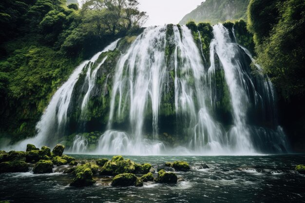 Es una hermosa cascada.