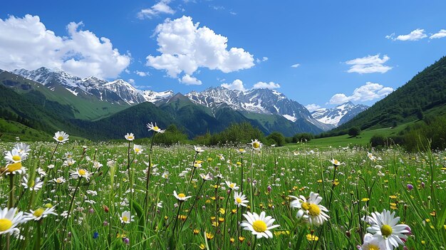 Esta es una hermosa foto de paisaje de un prado de montaña