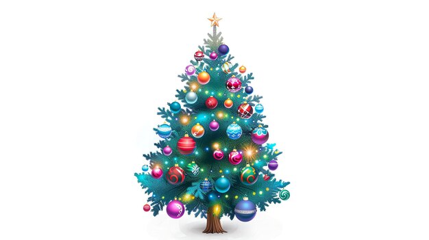 Foto esta es una hermosa imagen de un árbol de navidad el árbol está decorado con adornos de colores y luces