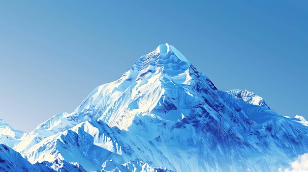Foto esta es una hermosa imagen de una montaña cubierta de nieve la montaña está en la distancia con un cielo azul claro detrás de ella