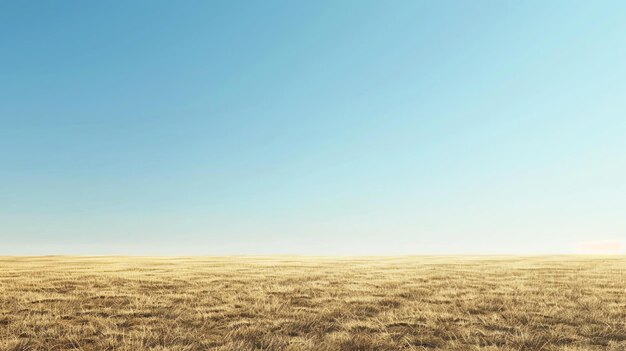 Foto esta es una hermosa imagen de paisaje de un vasto campo vacío de trigo bajo un cielo azul claro