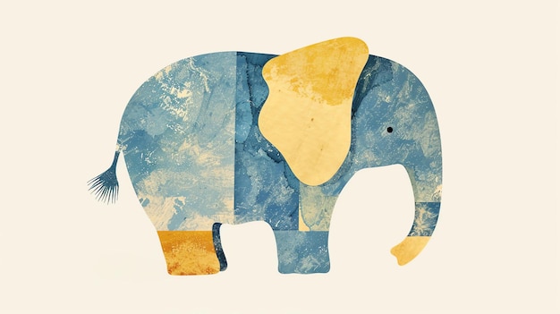 Esta es una ilustración de un elefante en un estilo único y colorido