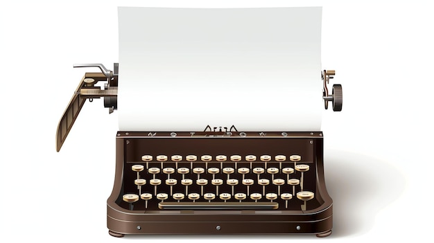 Foto esta es una ilustración de una máquina de escribir antigua es una hermosa máquina con un diseño retro
