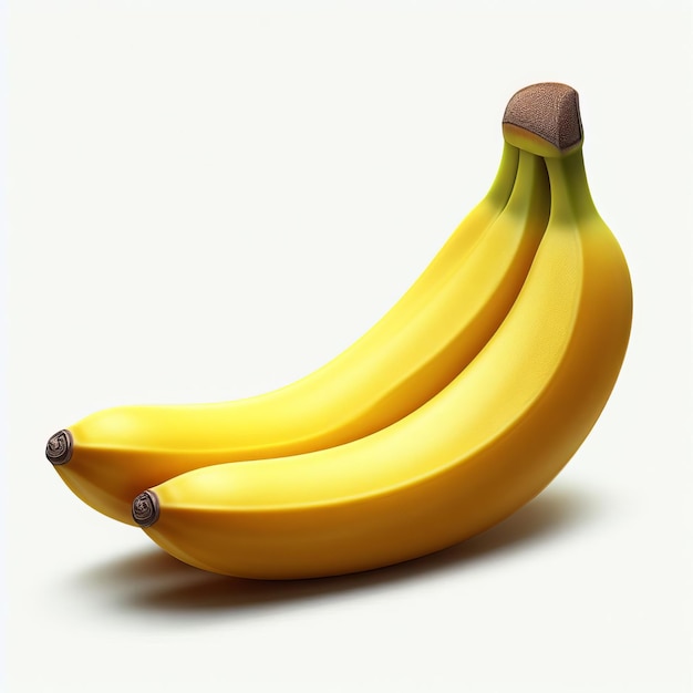 Esta es una imagen fotorrealista de un montón de plátanos. Los plátanos son amarillos y tienen extremos marrones.
