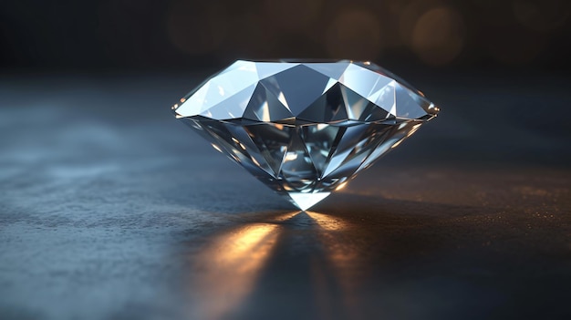 Foto esta es una imagen increíblemente hermosa de un diamante el diamante está situado contra un fondo oscuro que lo hace sobresalir y brillar