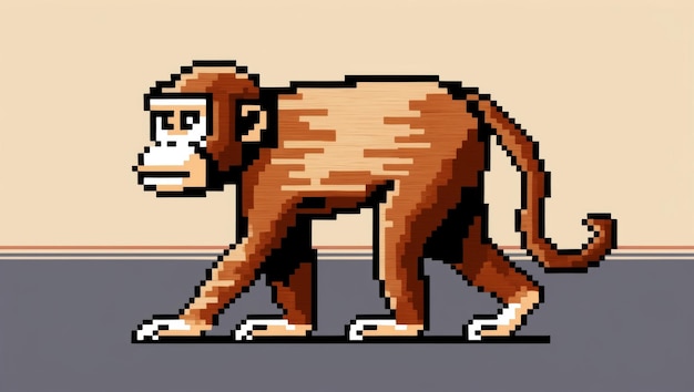 Esta es una imagen de pixel art de un mono
