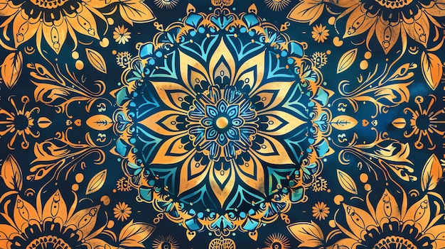 Foto este es un intrincado y detallado diseño de mandala con un hermoso patrón floral