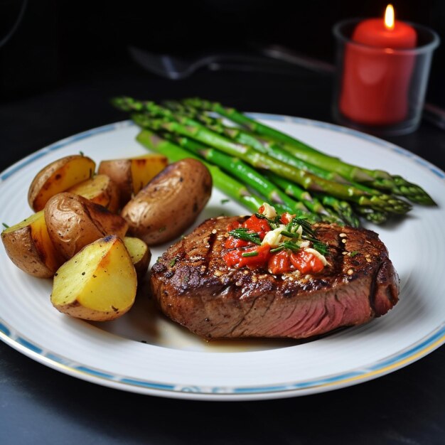 Es ist das schönste Steak der Welt, perfekt gewürzt und mit einer köstlich aussehenden Soße versehen