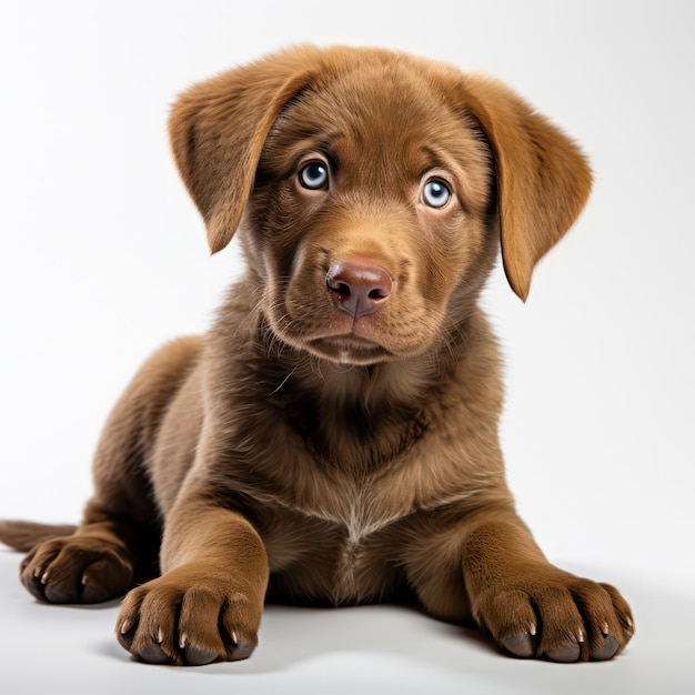 Es un lindo cachorro de labrador.