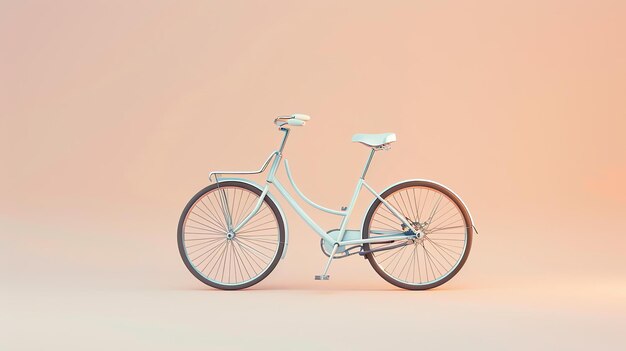 Esta es una representación en 3D de una bicicleta antigua es un diseño simple, limpio y elegante que sería perfecto para un paseo tranquilo por la ciudad