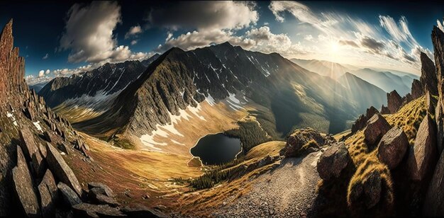 Foto esta es la vista de las montañas tatra de polonia desde la cercana kasprowy wierch