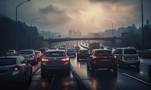 Es war eine Szene der Frustration und Ungeduld, da der Stau auf der Autobahn keine Anzeichen einer Entspannung zeigte