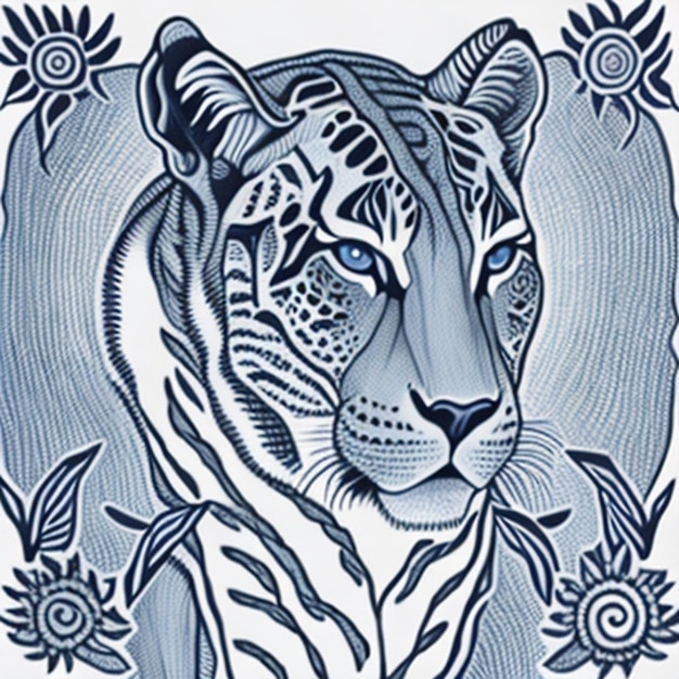 esboçar arte de tigre