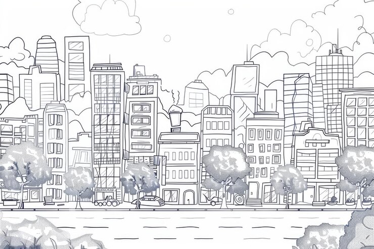 Foto esboço de antecedentes empresariais em um estilo de desenho de linha simples
