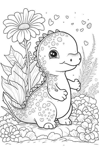 Esboço de doodle animal para dinossauro