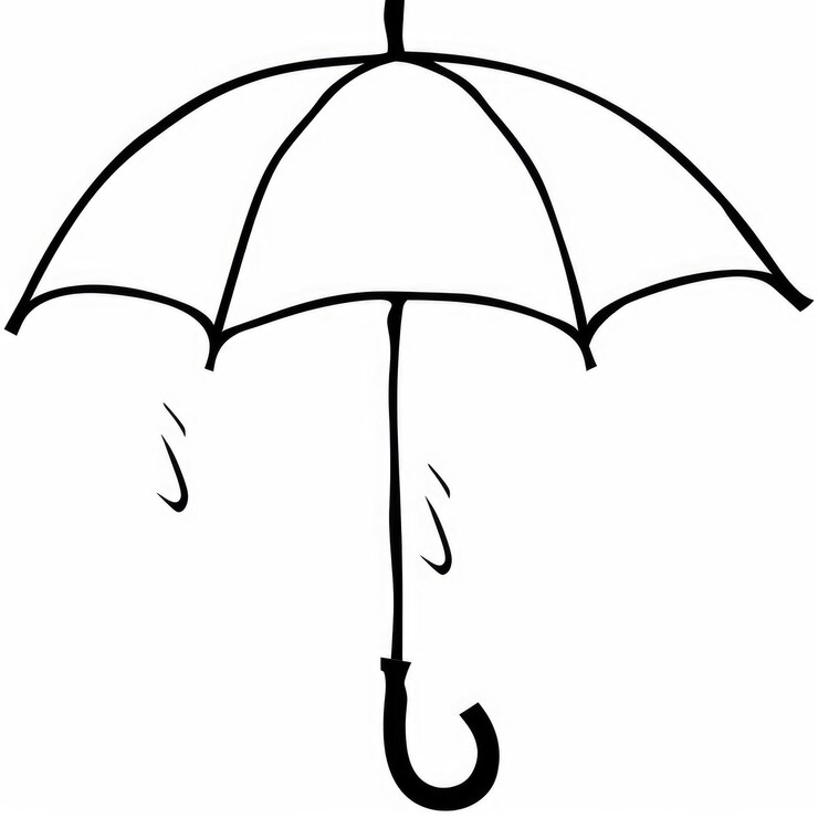 Foto esboço de guarda-chuva que fornece abrigo e proteção contra o tempo com projeto de escudo