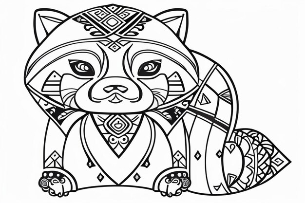 Foto esboço de rosto de guaxinim ilustração vetorial desenhada à mão em estilo doodle design de gravura para tatuagens ou impressão